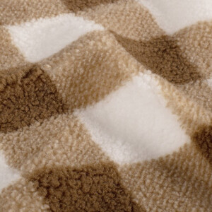 Sherpa Fleece bedruckt kariert camel