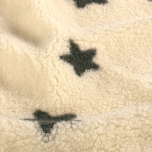 Sherpa Fleece bedruckt Sterne beige