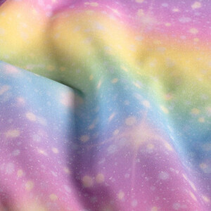 Softshell Digitaldruck Regenbogen rosa
