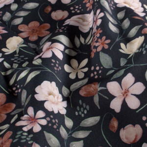 Softshell Digitaldruck Blumen marine