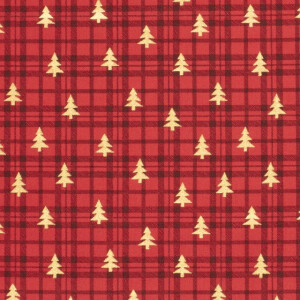 Baumwolle Weihnachten Bäume rot/gold