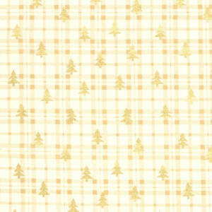 Baumwolle Weihnachten Bäume offwhite/gold