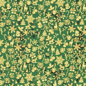Baumwolle Weihnachten Schmuck grün/gold