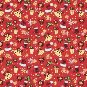 Baumwolle Weihnachten Schmuck rot/gold