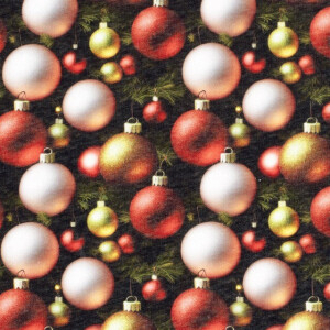 Sweat Digitaldruck Weihnachten Kugeln dunkelgrün