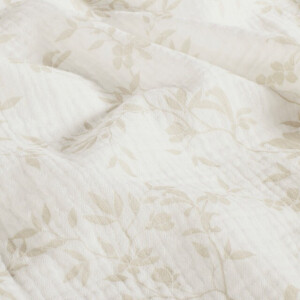 Baumwoll Musselin Blumen offwhite
