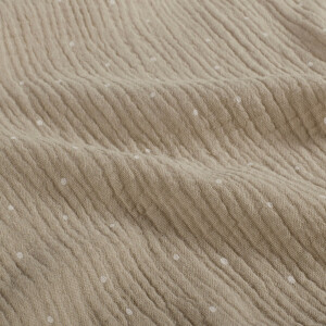 Baumwoll Musselin Punkte beige
