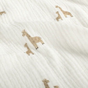 Baumwoll Musselin Giraffen offwhite