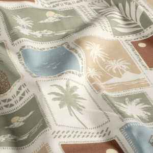 Baumwolljersey Briefmarken offwhite
