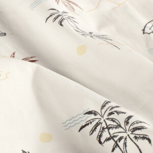 Baumwolljersey Urlaub Palmen offwhite