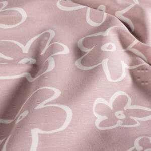 Baumwolljersey Blumen altrosa