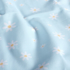 Baumwolljersey Blumen hellblau