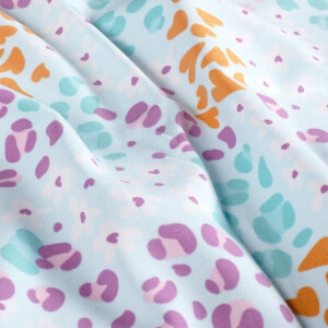 Baumwolljersey Blumenmuster aqua