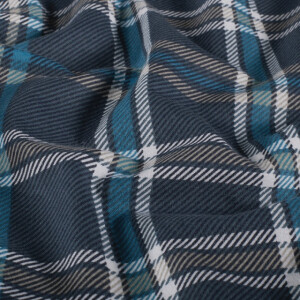 Flanell bedruckt karos marine