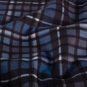 Flanell bedruckt karos marine