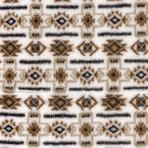 Sherpa fleece jacquard abstrakt offwhite
