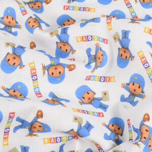 Baumwolle Popeline Pocoyo weiß