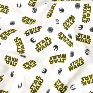 Baumwolle Popeline Star Wars weiß