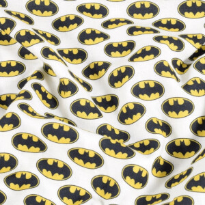 Baumwolle Popeline Batman weiß