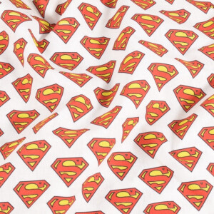 Baumwolle Popeline Superman weiß