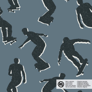 Softshell digitaldruck skateboard fahren stahlblau