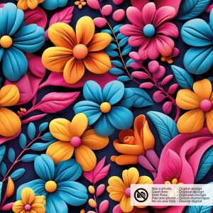 Softshell digitaldruck blumen marine