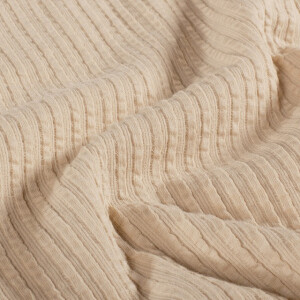 Rib jacquard uni beige