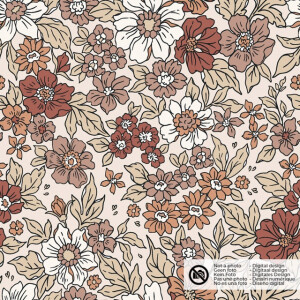 Baumwolljersey Blumen beige