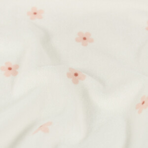 Stretch Frottee Blumen offwhite