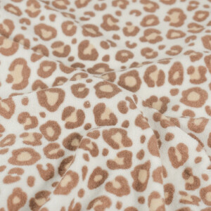 Stretch Frottee Leopard offwhite