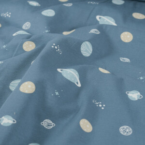 Baumwolljersey Planeten indigo