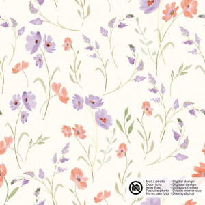 Ripp jersey digitaldruck blumen offwhite