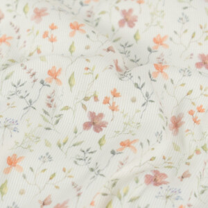 Ripp Jersey Digitaldruck Blumen offwhite