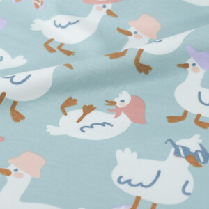 Sweat/French Terry Gänse babyblau