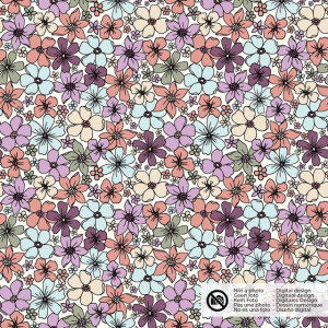 Baumwolle popeline blumen offwhite