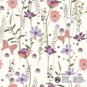 Baumwolle popeline blumen offwhite