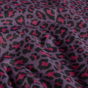 Baumwolle popeline leopard lila
