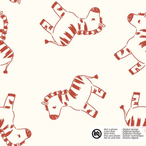 Baumwolle popeline zebras offwhite