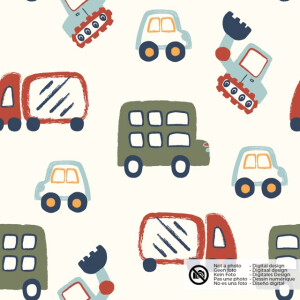 Baumwolle popeline fahrzeuge offwhite