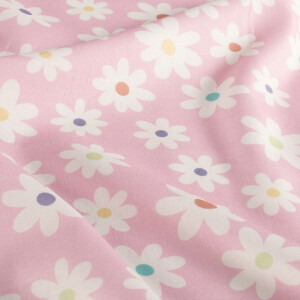 Baumwolle popeline blumen rosa
