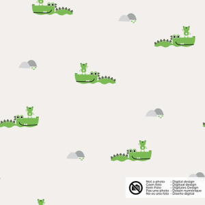 Baumwolljersey krokodile offwhite