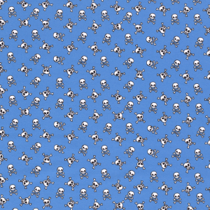 50x150 cm Baumwolljersey Totenkopf hellblau