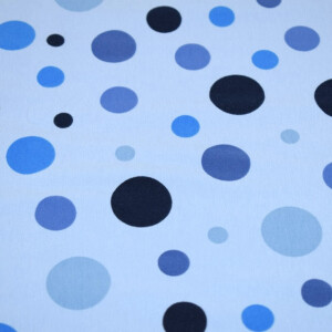 100x150 cm Baumwolljersey Punkte hellblau