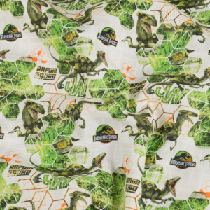 Baumwolle Popeline Jurassic Park Dinos offwhite