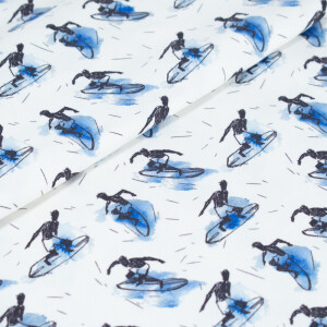 100x150 cm baumwolljersey Digitaldruck Surfer offwhite Blooming Fabrics