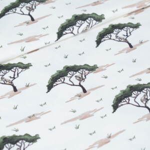 100x150 cm baumwolljersey Digitaldruck Affenbaum offwhite Blooming Fabrics