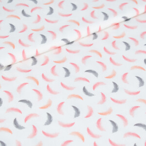 100x150 cm baumwolljersey Digitaldruck Federn offwhite Blooming Fabrics