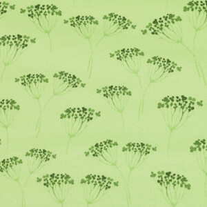 100x150 cm sweat/french terry Digitaldruck Blumen hellgrün Blooming Fabrics