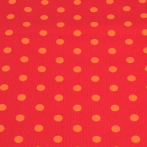 95x150 cm baumwolljersey Punkte rot/orange
