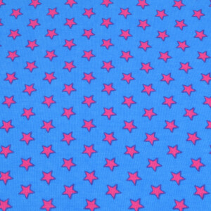 95x150 cm baumwolljersey Sterne Pink/Aqua